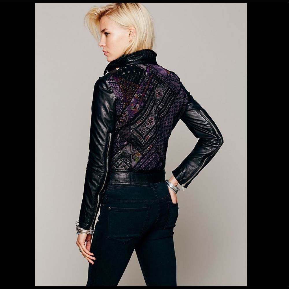 Muubaa Aztec Free People Leather Jacket RARE - Picture 3 of 16